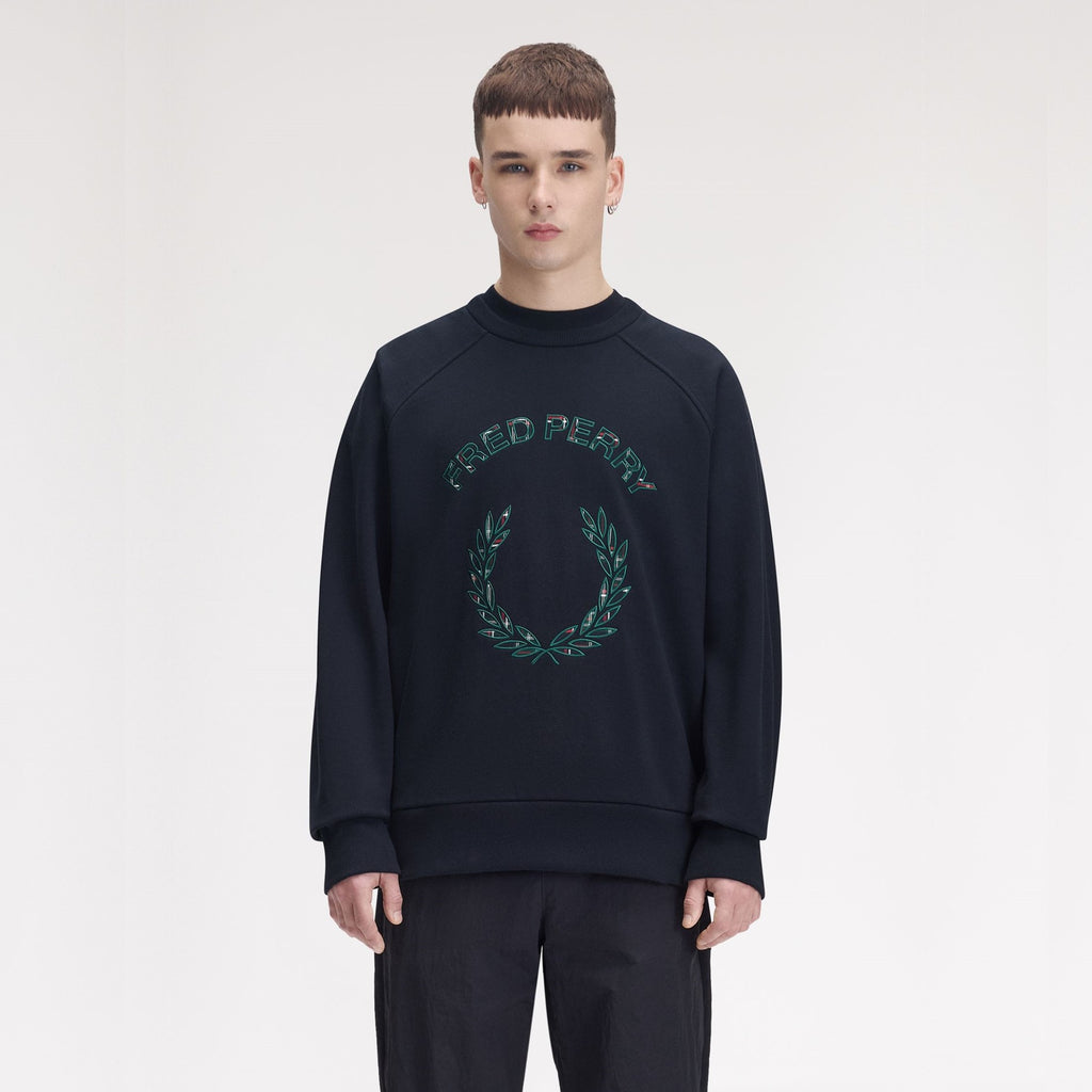 FRED PERRY Camisola com aplique de xadrez