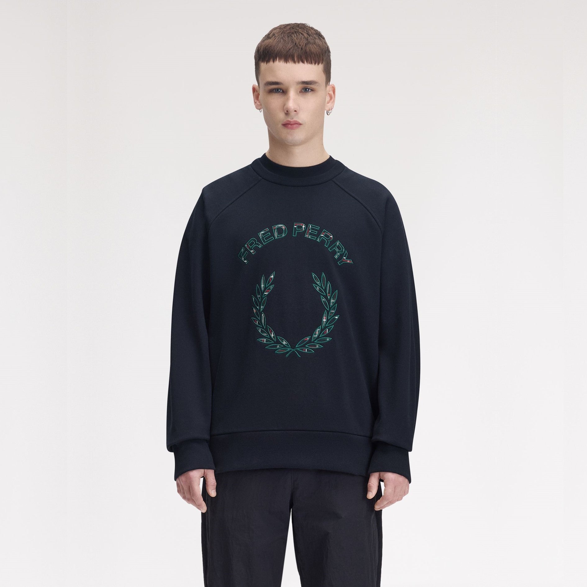 FRED PERRY Camisola com aplique de xadrez