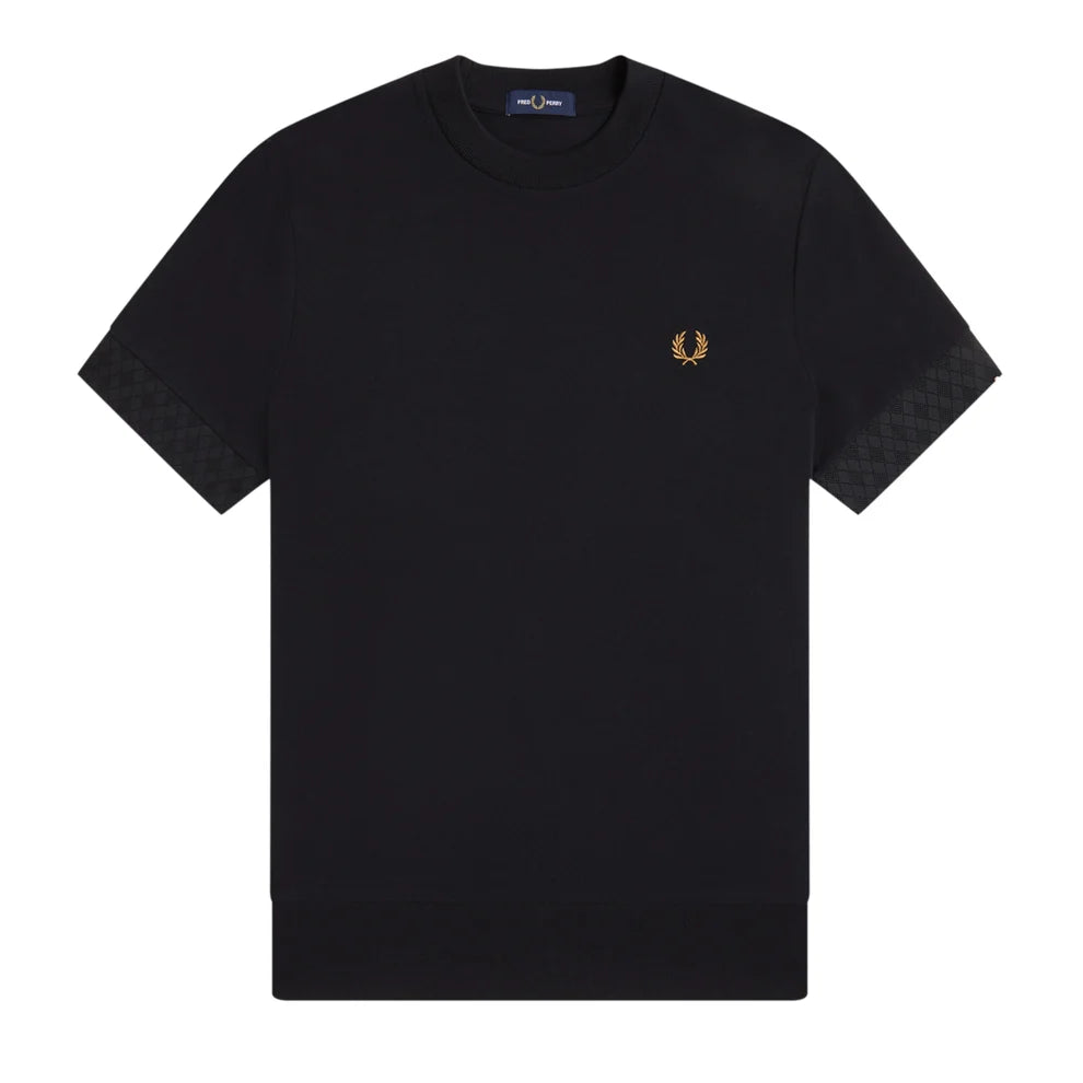FRED PERRY T-shirt com punho jacquard