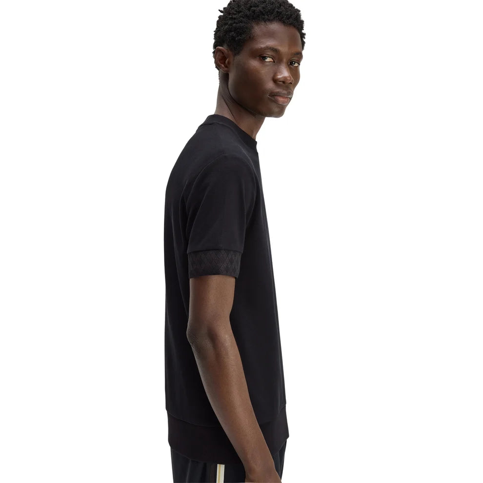 FRED PERRY T-shirt com punho jacquard