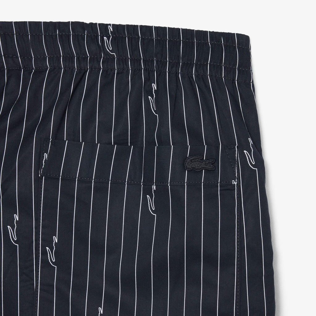 LACOSTE Calções de algodão listrados com estampado