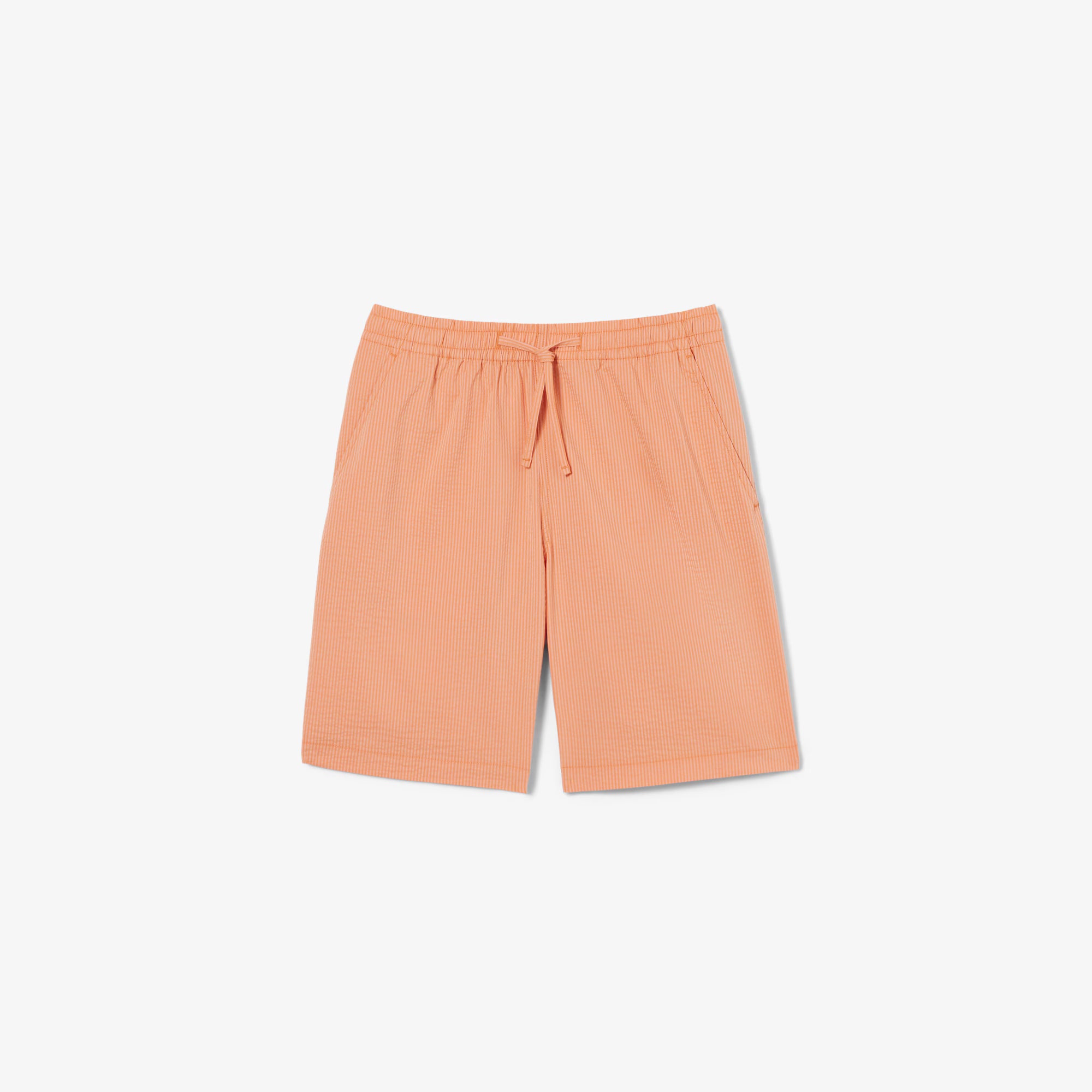 LACOSTE Calções em seersucker de algodão