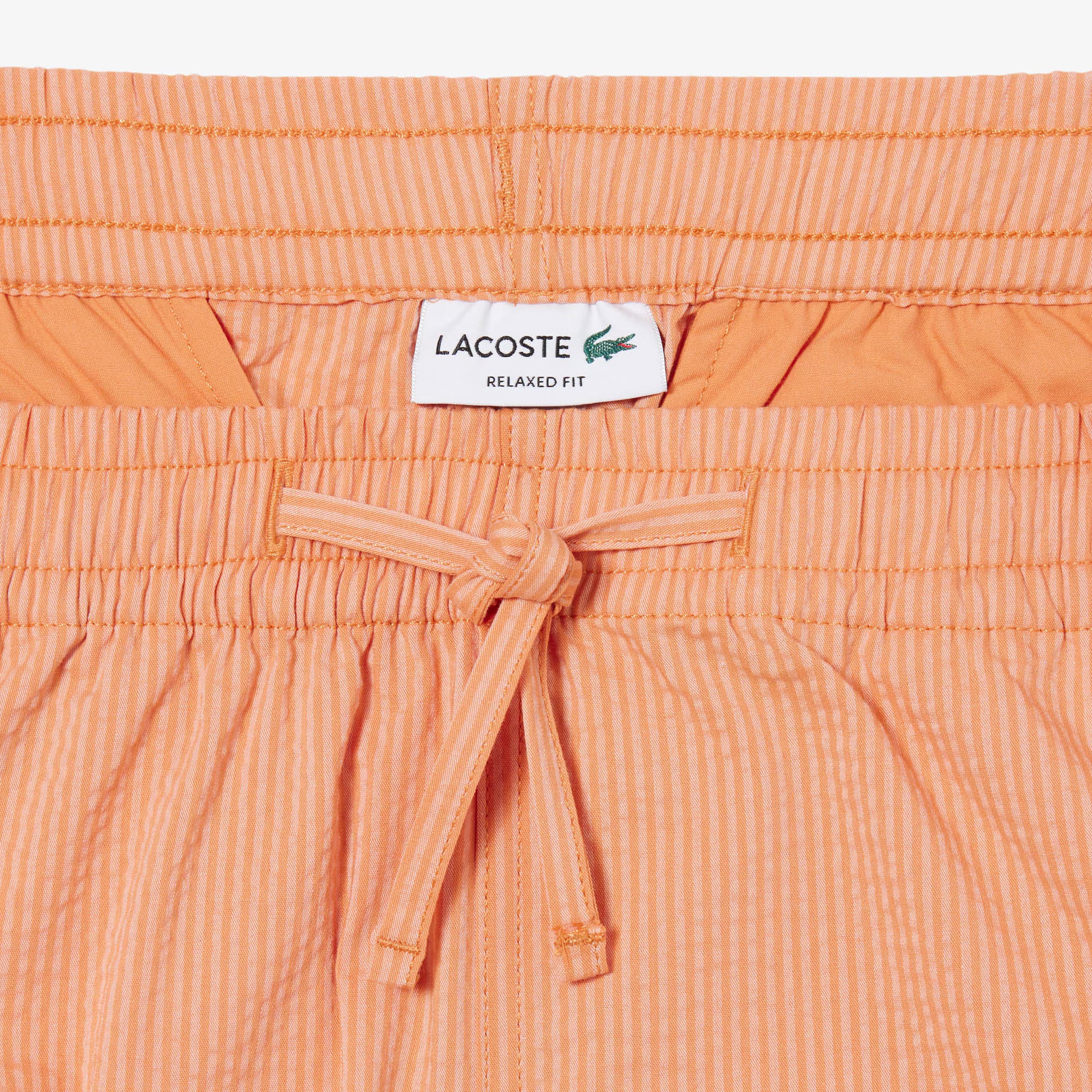 LACOSTE Calções em seersucker de algodão