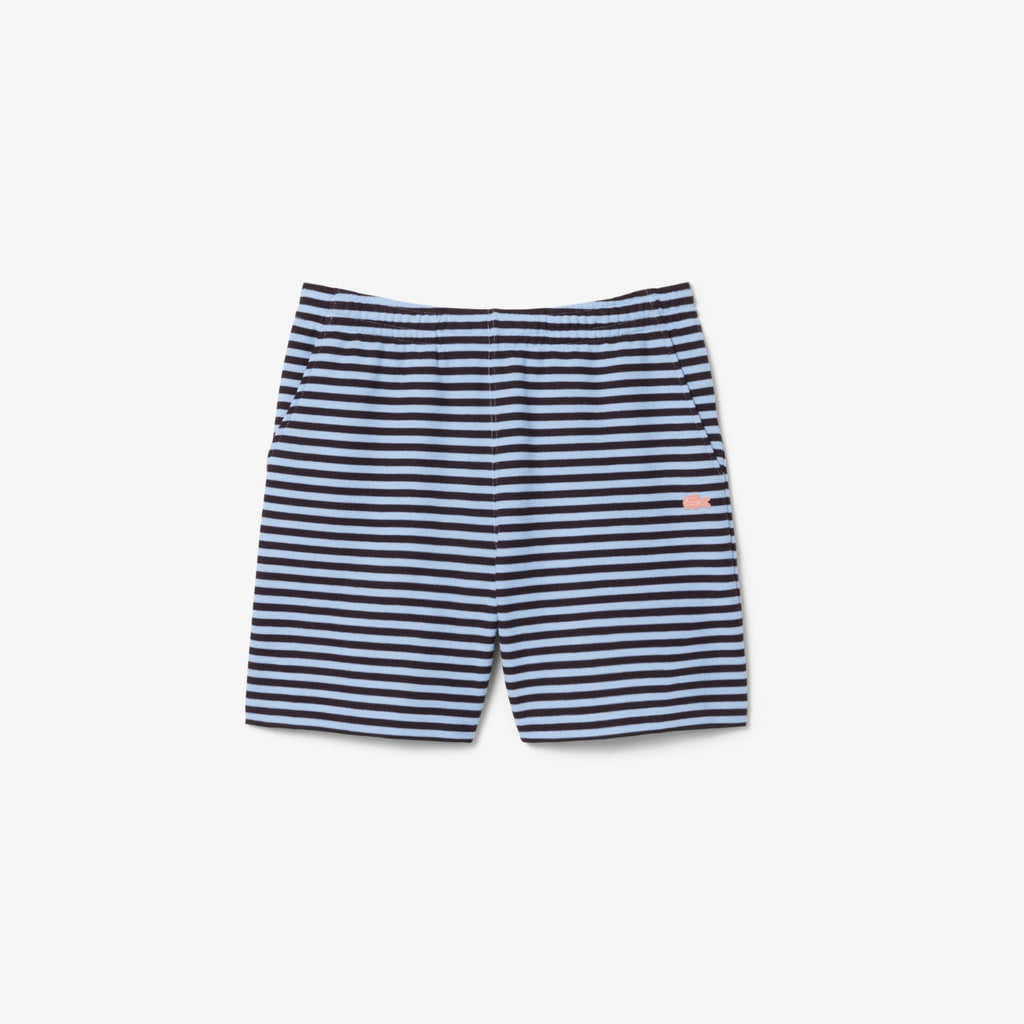LACOSTE Calções de algodão listrados de corte regular