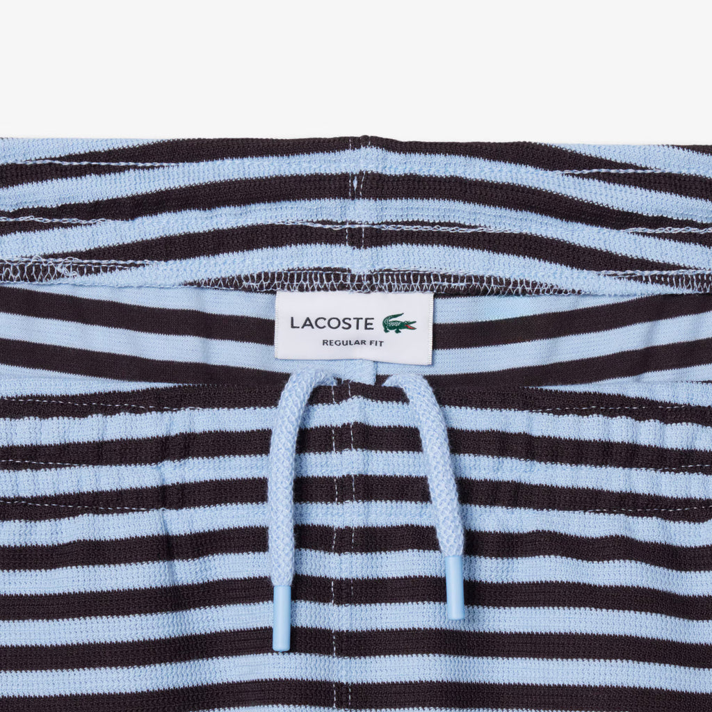 LACOSTE Calções de algodão listrados de corte regular