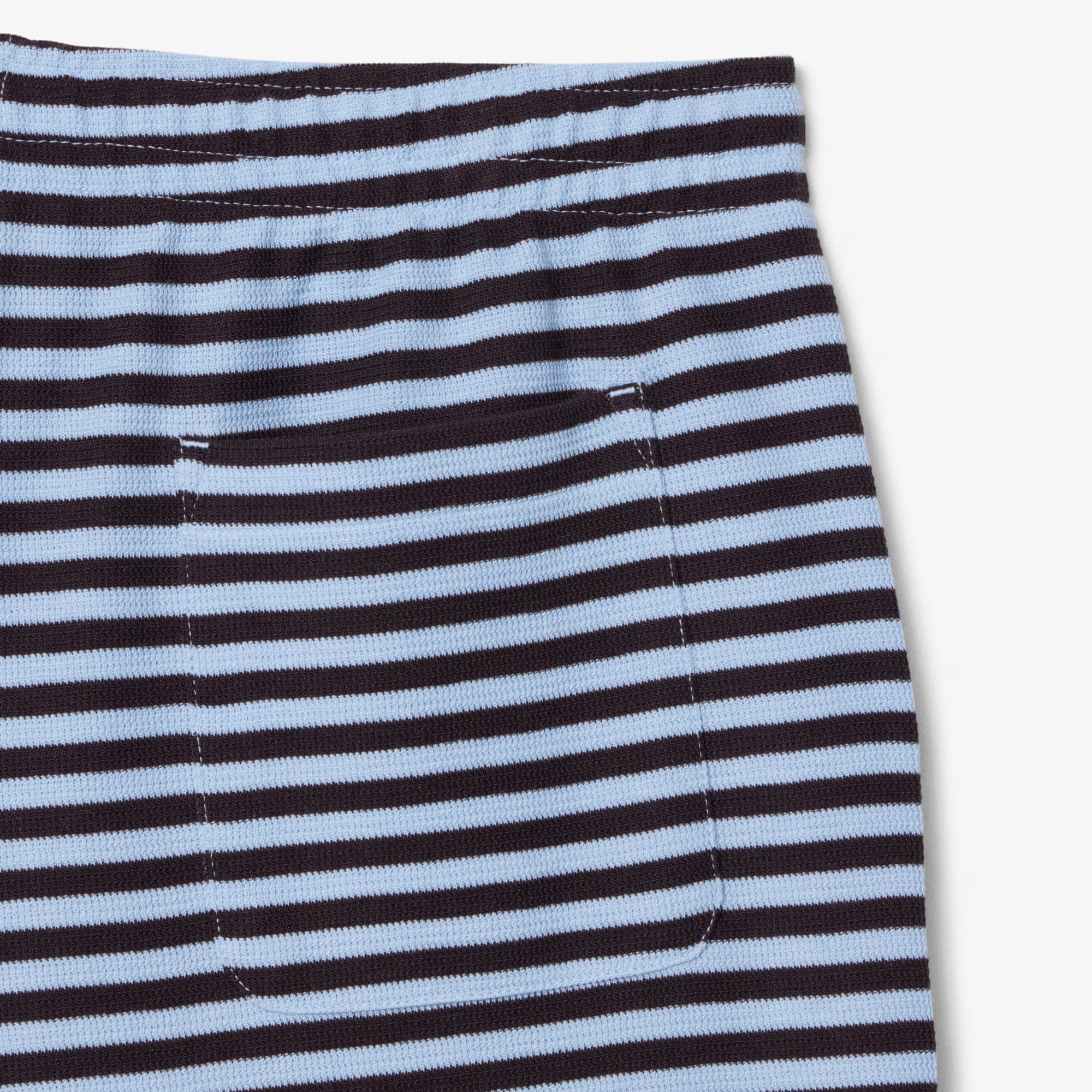 LACOSTE Calções de algodão listrados de corte regular