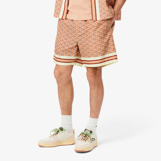 LACOSTE Calções leves com estampado de monogramas