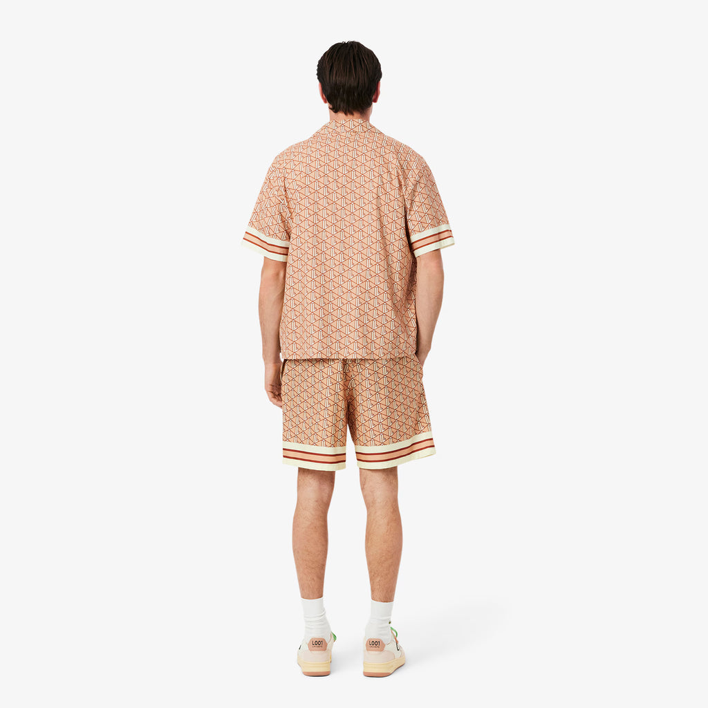 LACOSTE Calções leves com estampado de monogramas