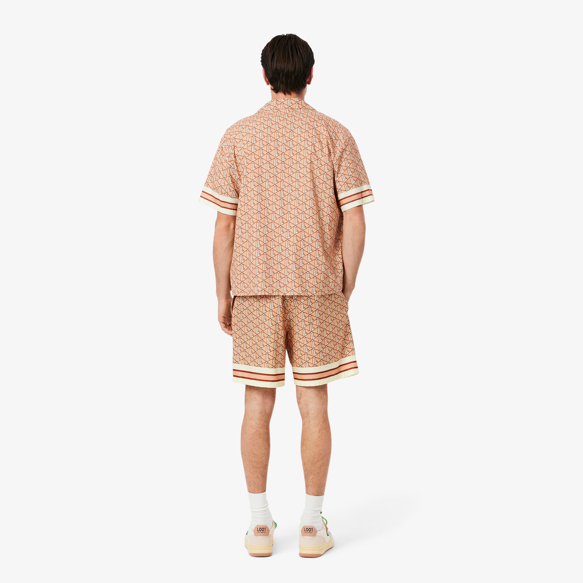 LACOSTE Calções leves com estampado de monogramas