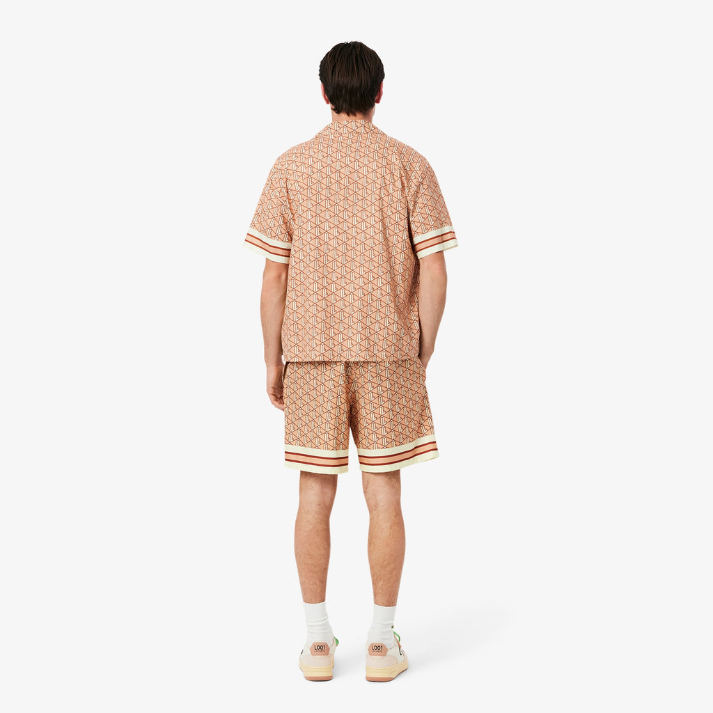 LACOSTE Calções leves com estampado de monogramas - CARISMAstore