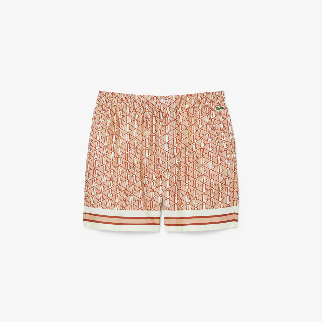 LACOSTE Calções leves com estampado de monogramas