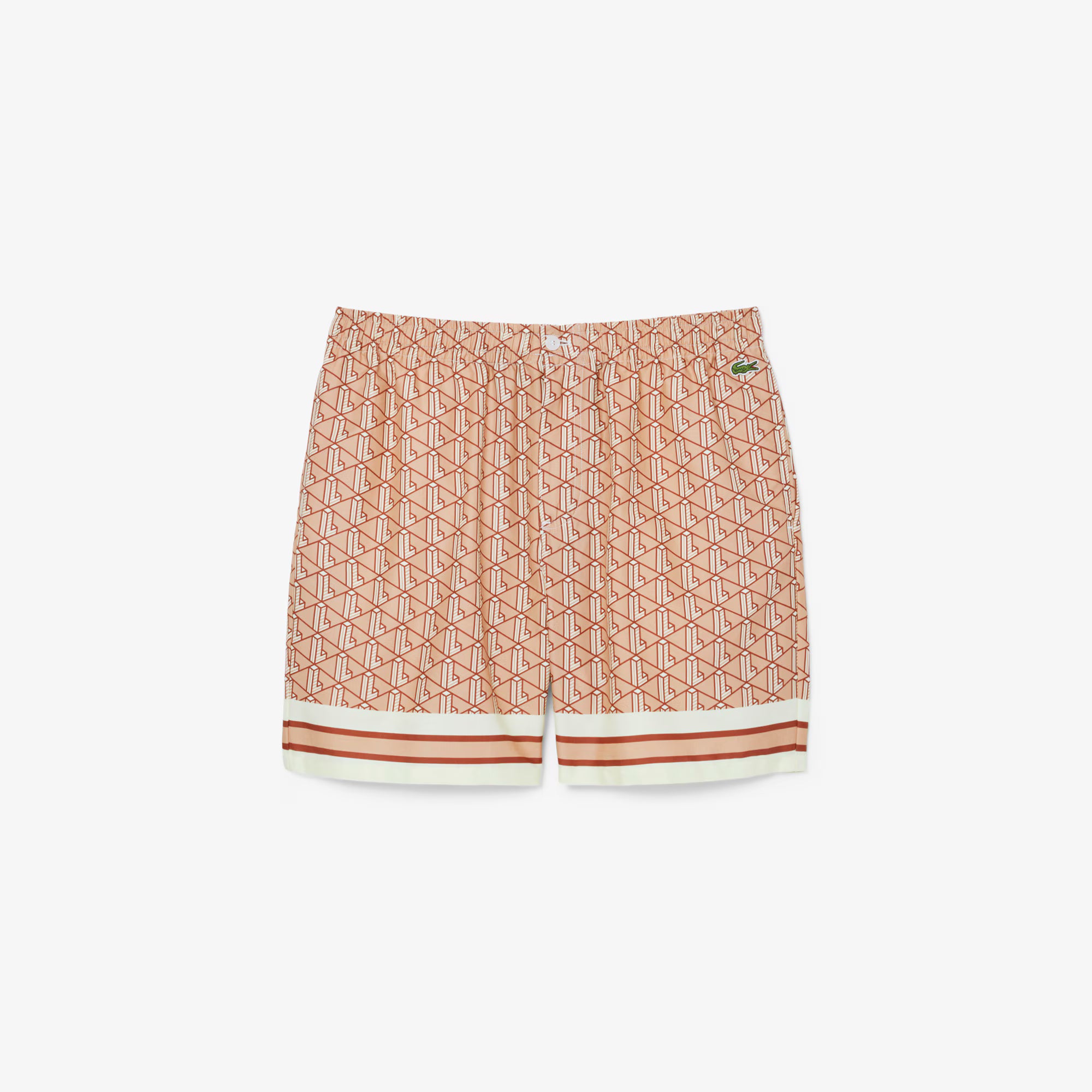 LACOSTE Calções leves com estampado de monogramas
