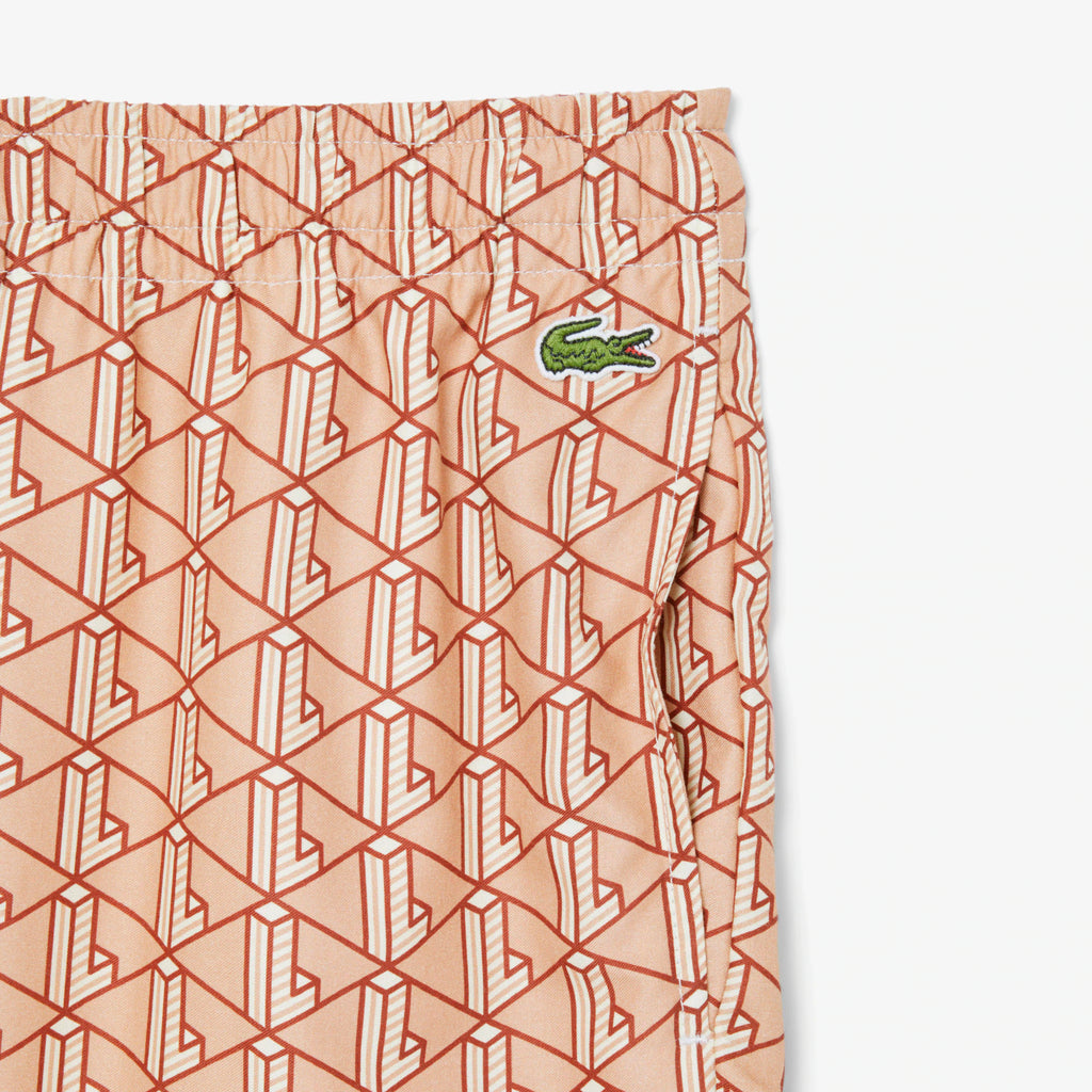 LACOSTE Calções leves com estampado de monogramas
