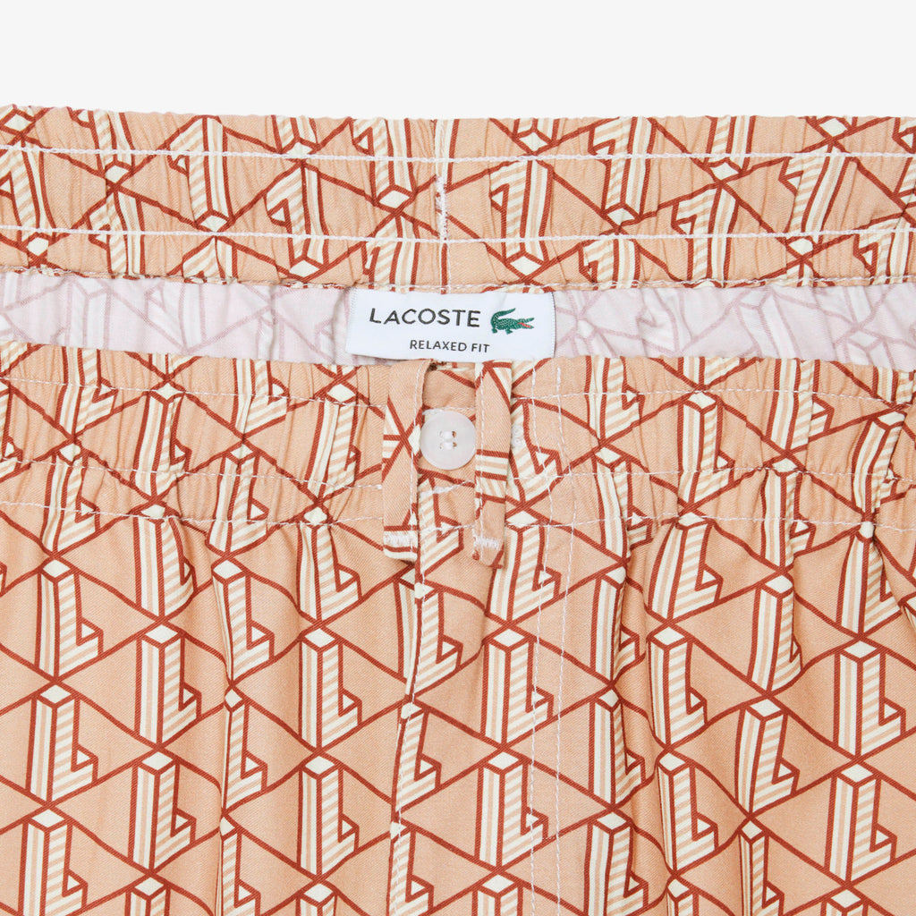LACOSTE Calções leves com estampado de monogramas - CARISMAstore