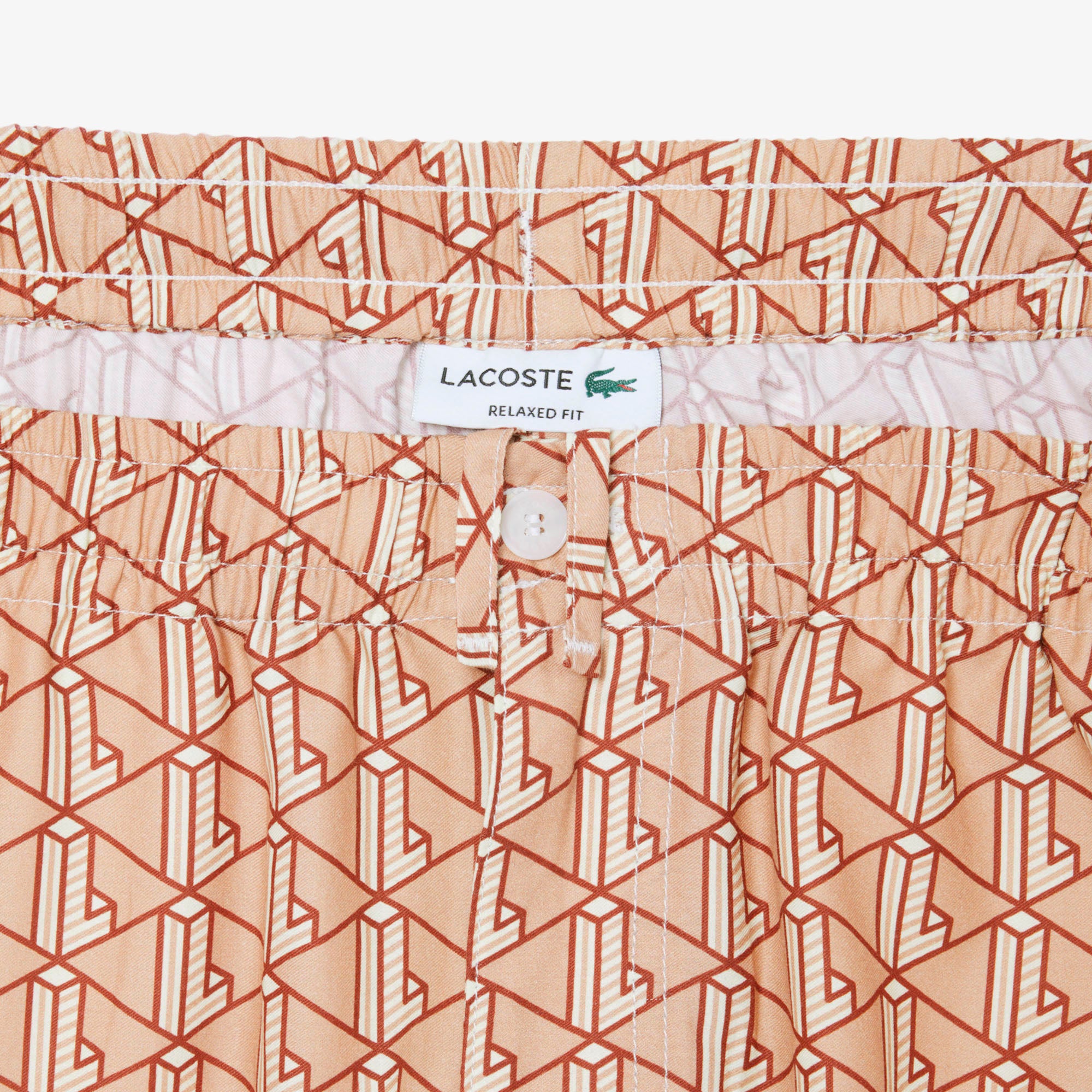 LACOSTE Calções leves com estampado de monogramas - CARISMAstore