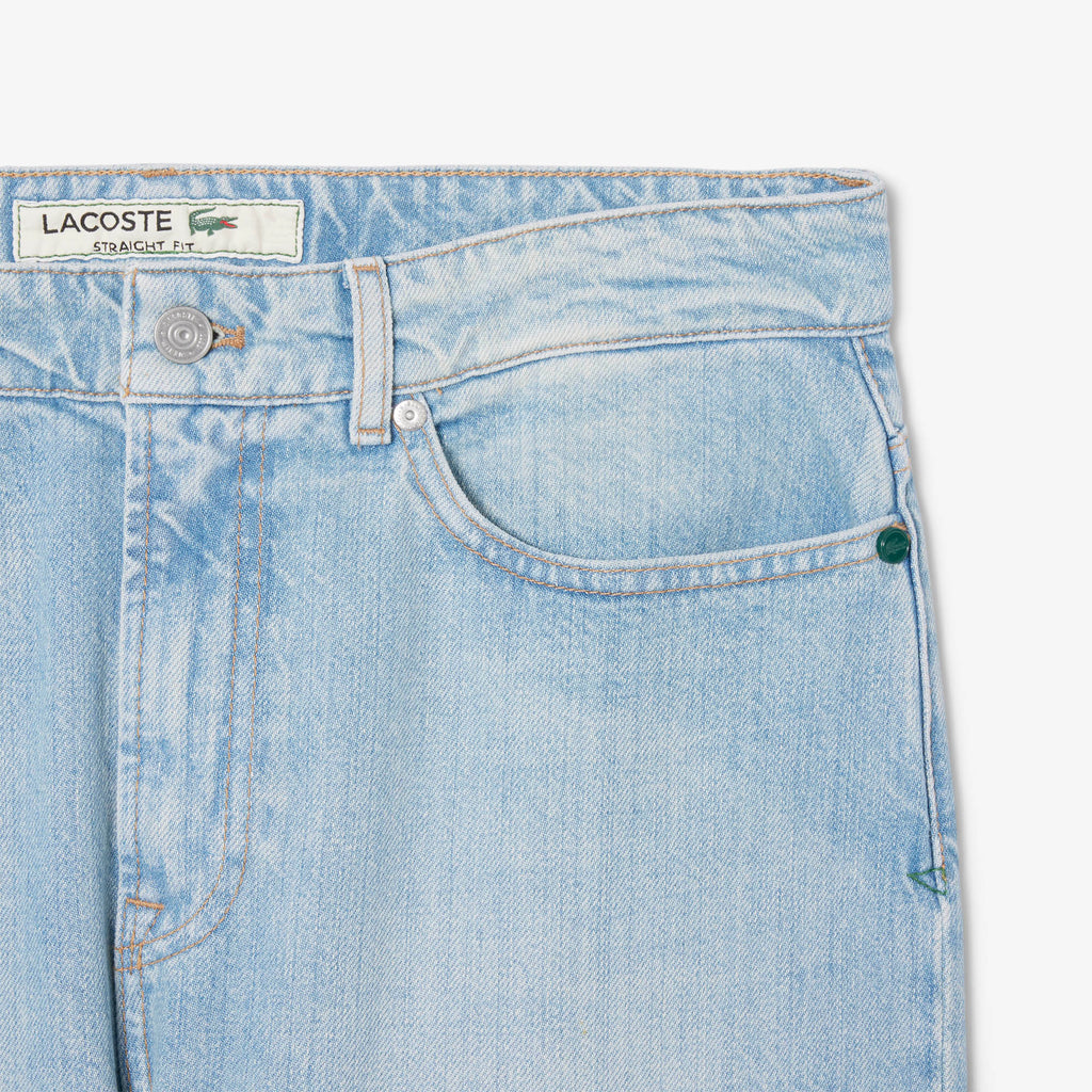 LACOSTE Calças de ganga índigo straight cut com 5 bolsos - CARISMAstore