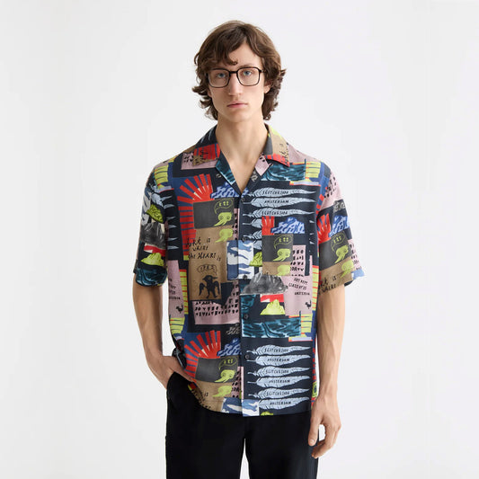 SCOTCH&SODA Camisa de manga curta estampada tencel