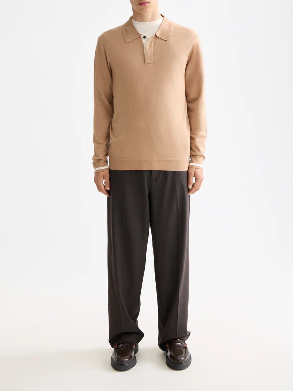 SCOTCH&SODA Calça chino folgada em mistura de lã