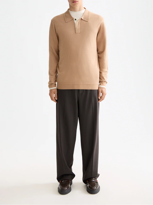 SCOTCH&SODA Calça chino folgada em mistura de lã