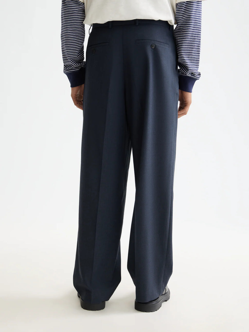 SCOTCH&SODA Calça chino folgada em mistura de lã