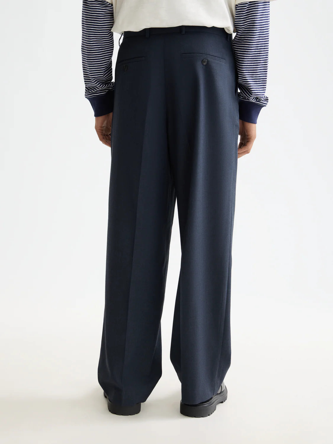 SCOTCH&SODA Calça chino folgada em mistura de lã