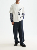 SCOTCH&SODA Calça chino folgada em mistura de lã