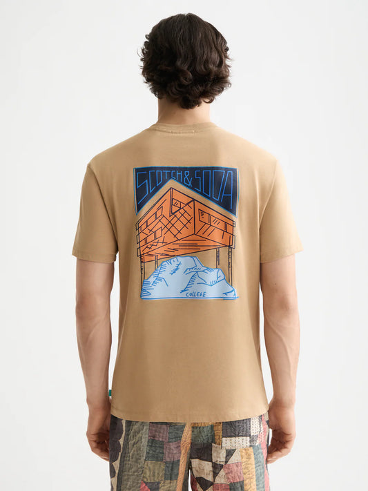 SCOTCH&SODA T-shirt com estampado na frente e nas costas