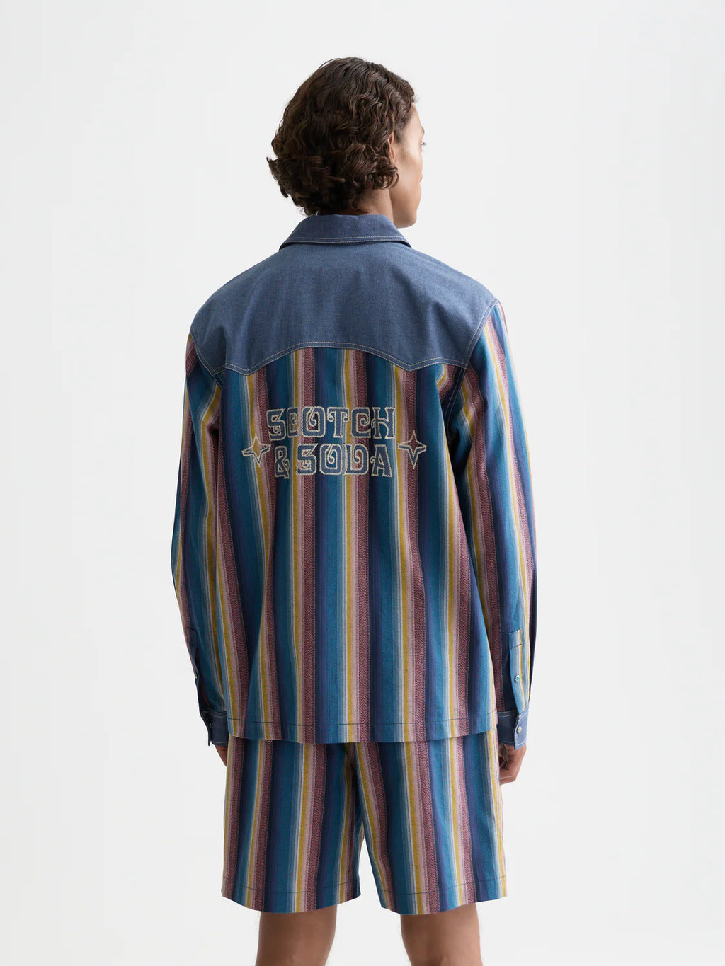 SCOTCH&SODA Camisa estilo western com listras multicoloridas