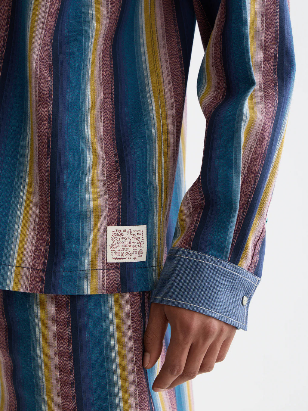 SCOTCH&SODA Camisa estilo western com listras multicoloridas
