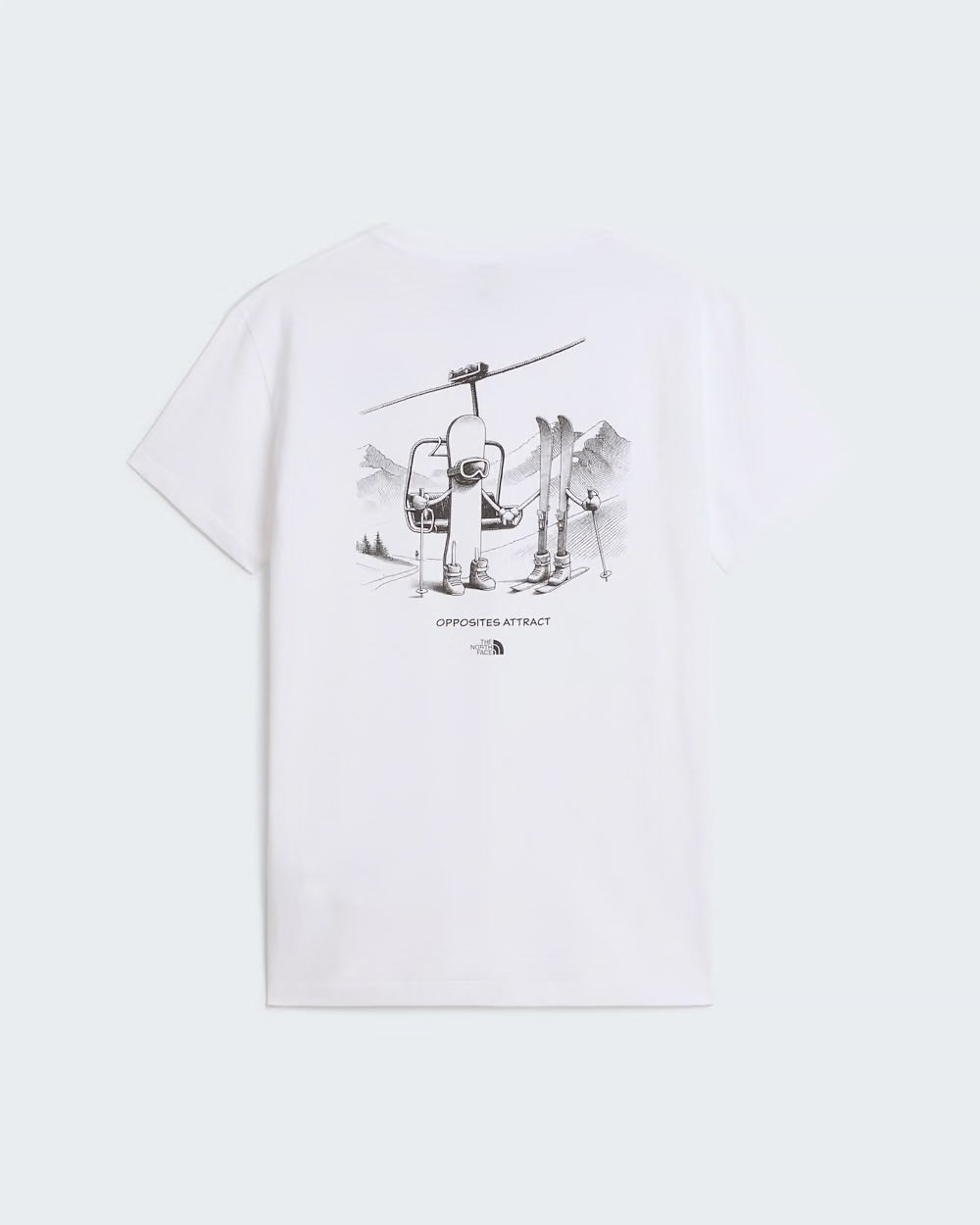 THE NORTH FACE T-shirt descontraída com gráfico opposites attract unissexo