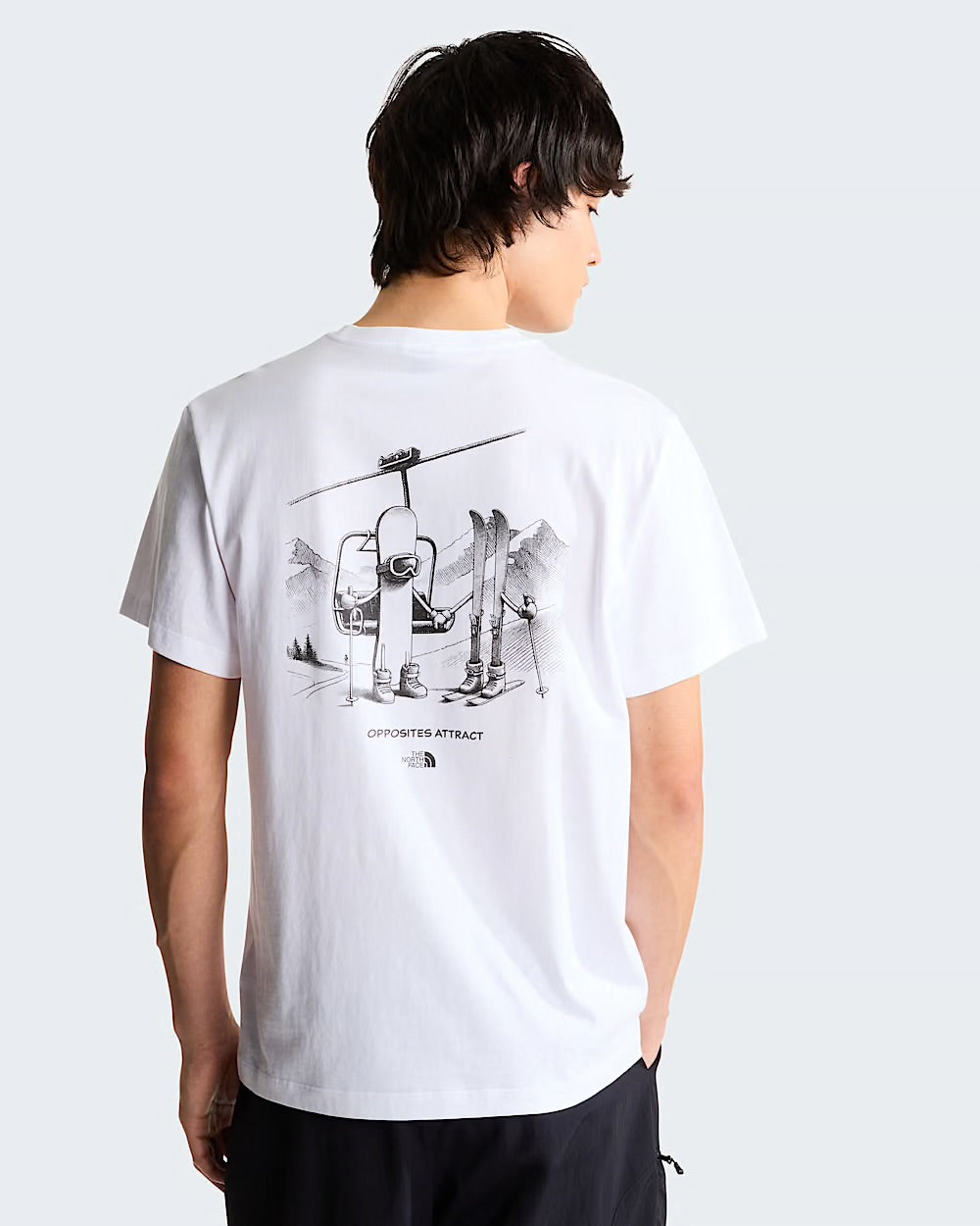 THE NORTH FACE T-shirt descontraída com gráfico opposites attract unissexo