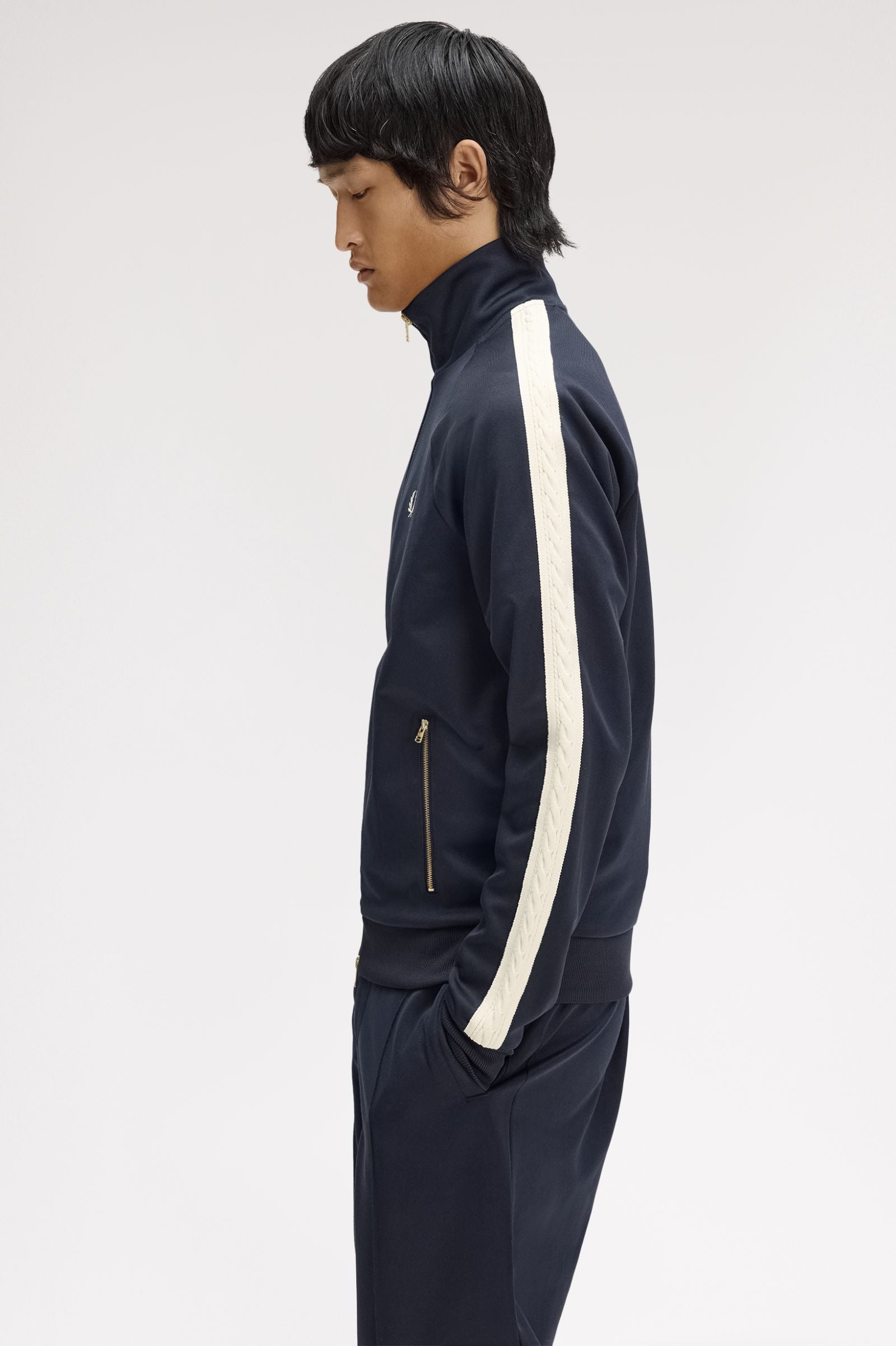 FRED PERRY Casaco de fato de treino com fita em malha entrançada
