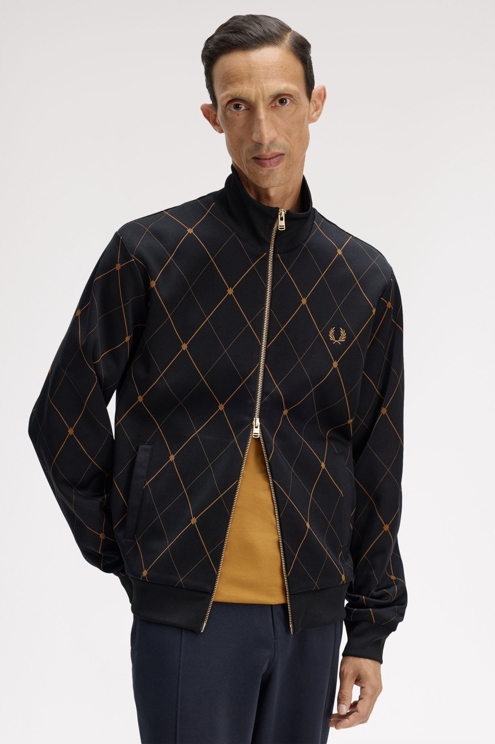 FRED PERRY Casaco de fato de treino com padrão argyle