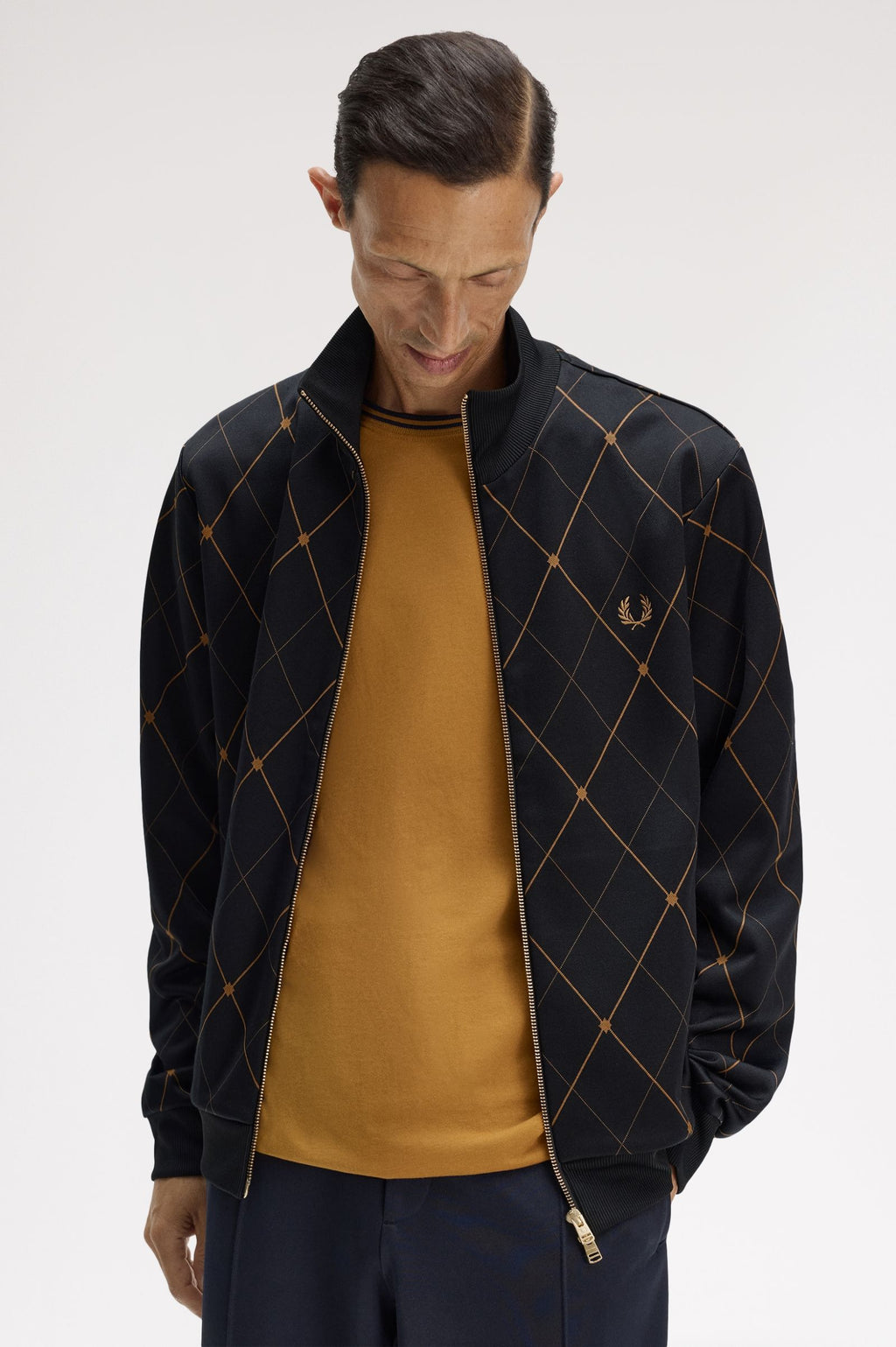 FRED PERRY Casaco de fato de treino com padrão argyle