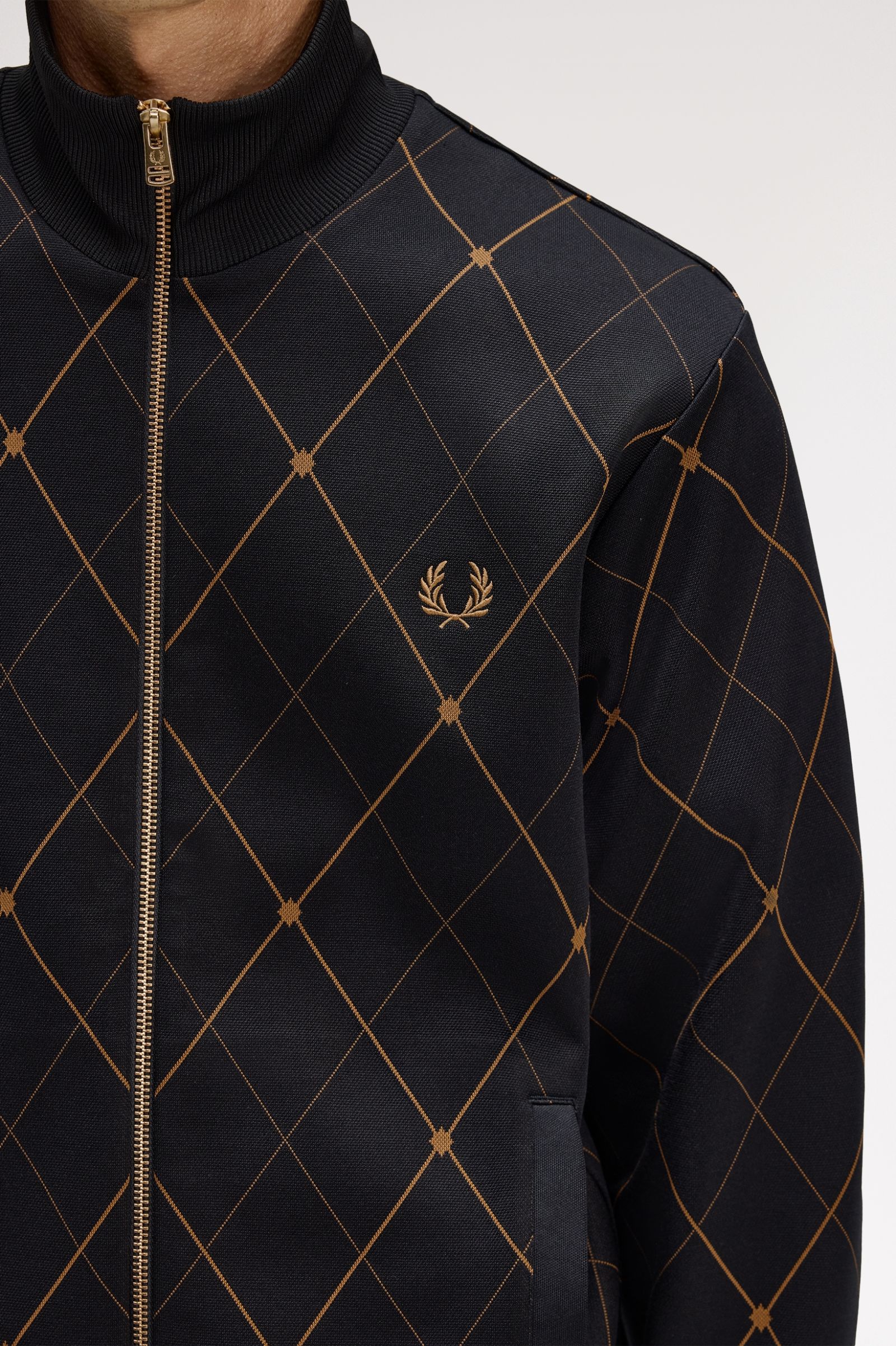 FRED PERRY Casaco de fato de treino com padrão argyle