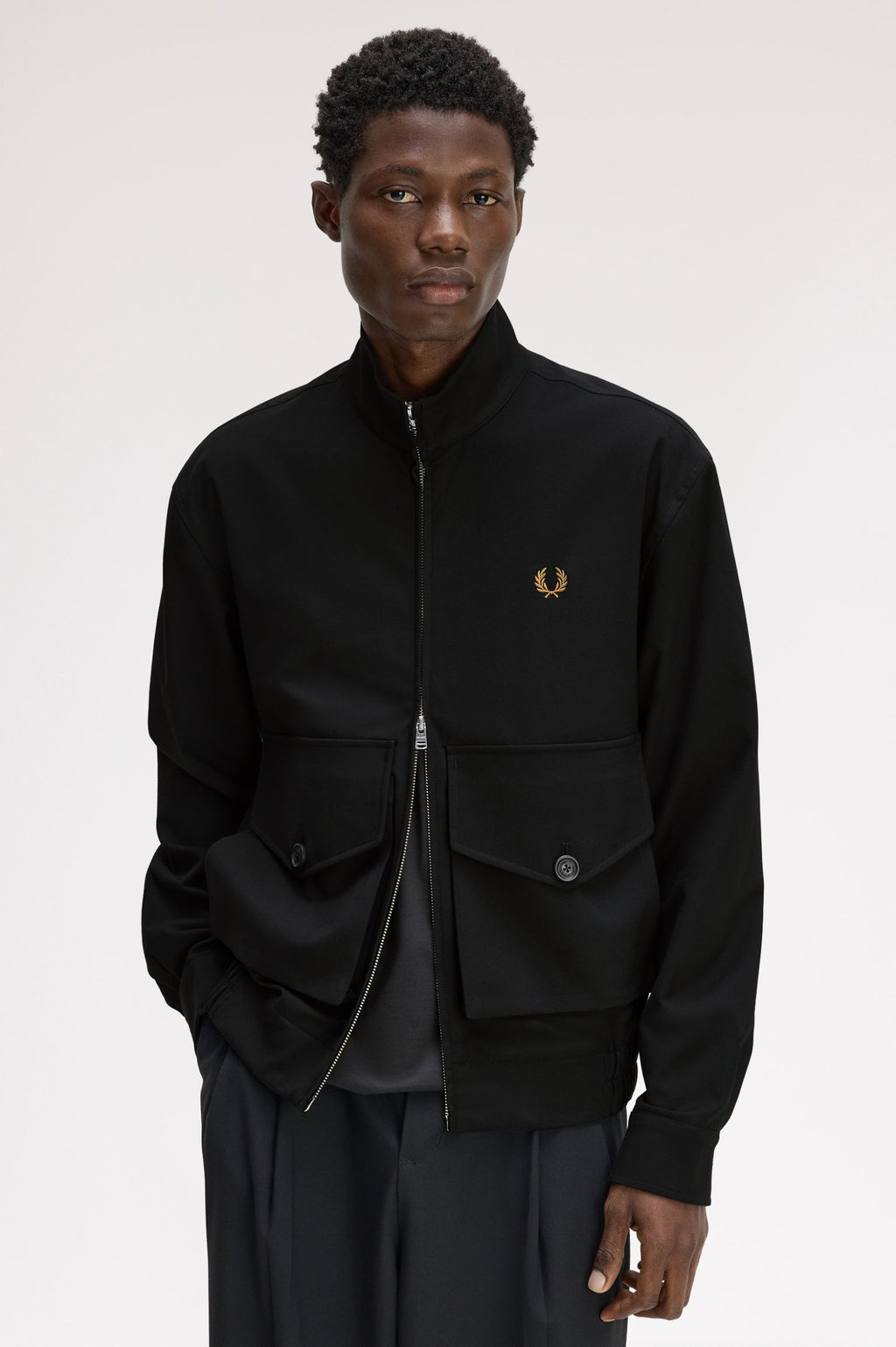 FRED PERRY Casaco com fecho de correr integral com detalhe de bolso