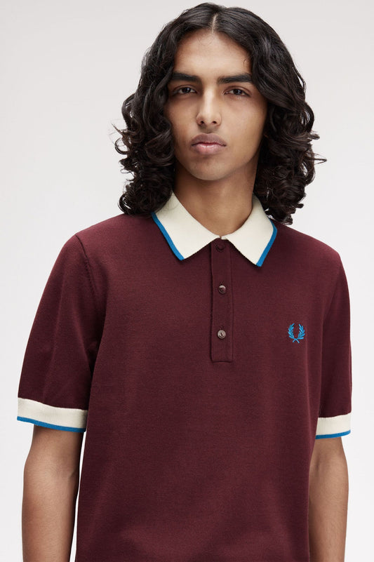 FRED PERRY Polo em malha com borda com ponto descontínuo contrastante