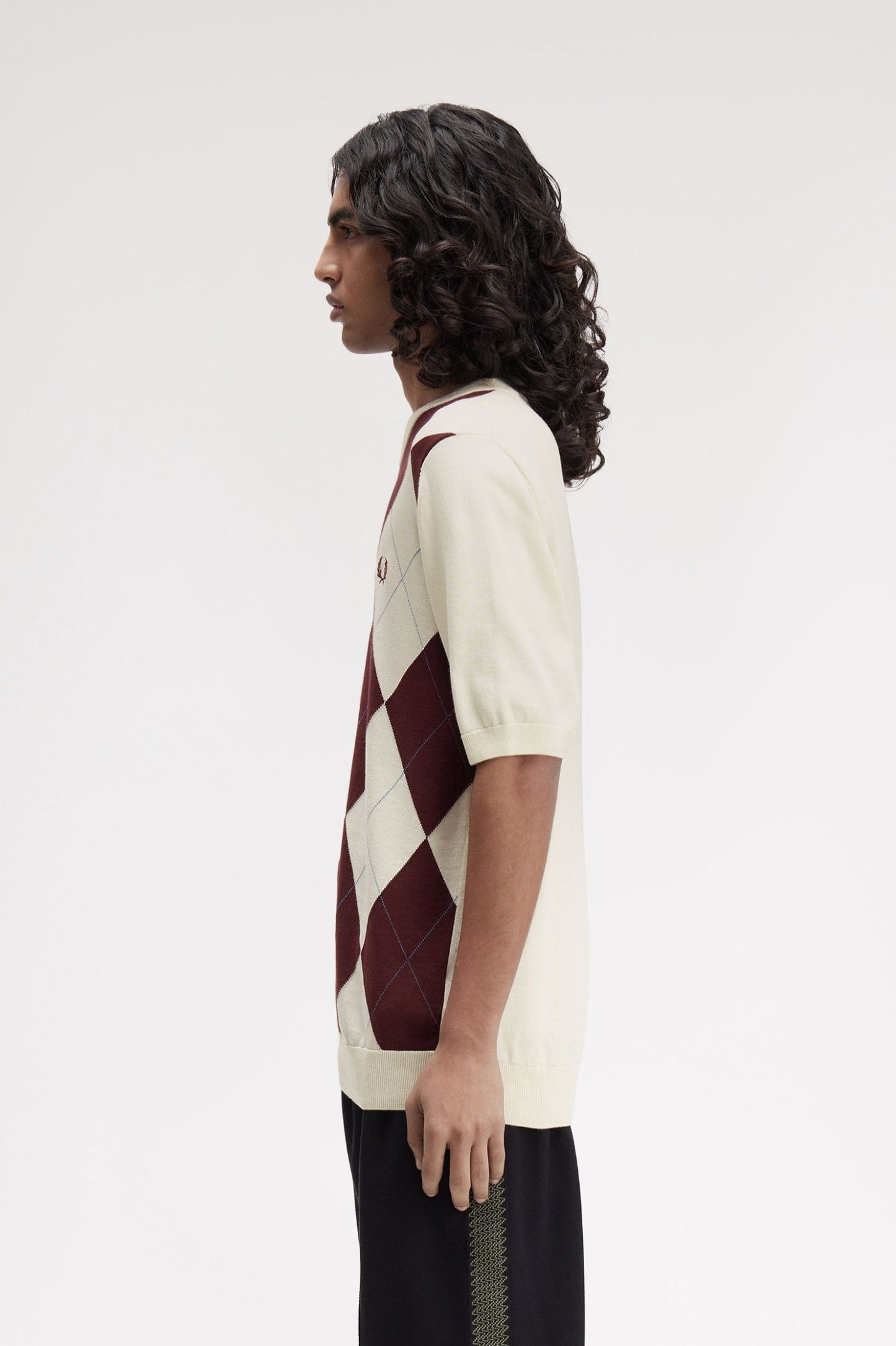 FRED PERRY T-shirt em malha com argyle - CARISMAstore