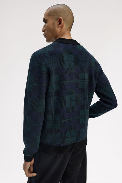 FRED PERRY Camisola com padrão tartan black watch - CARISMAstore