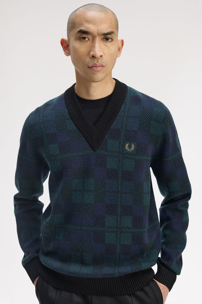 FRED PERRY Camisola com padrão tartan black watch - CARISMAstore