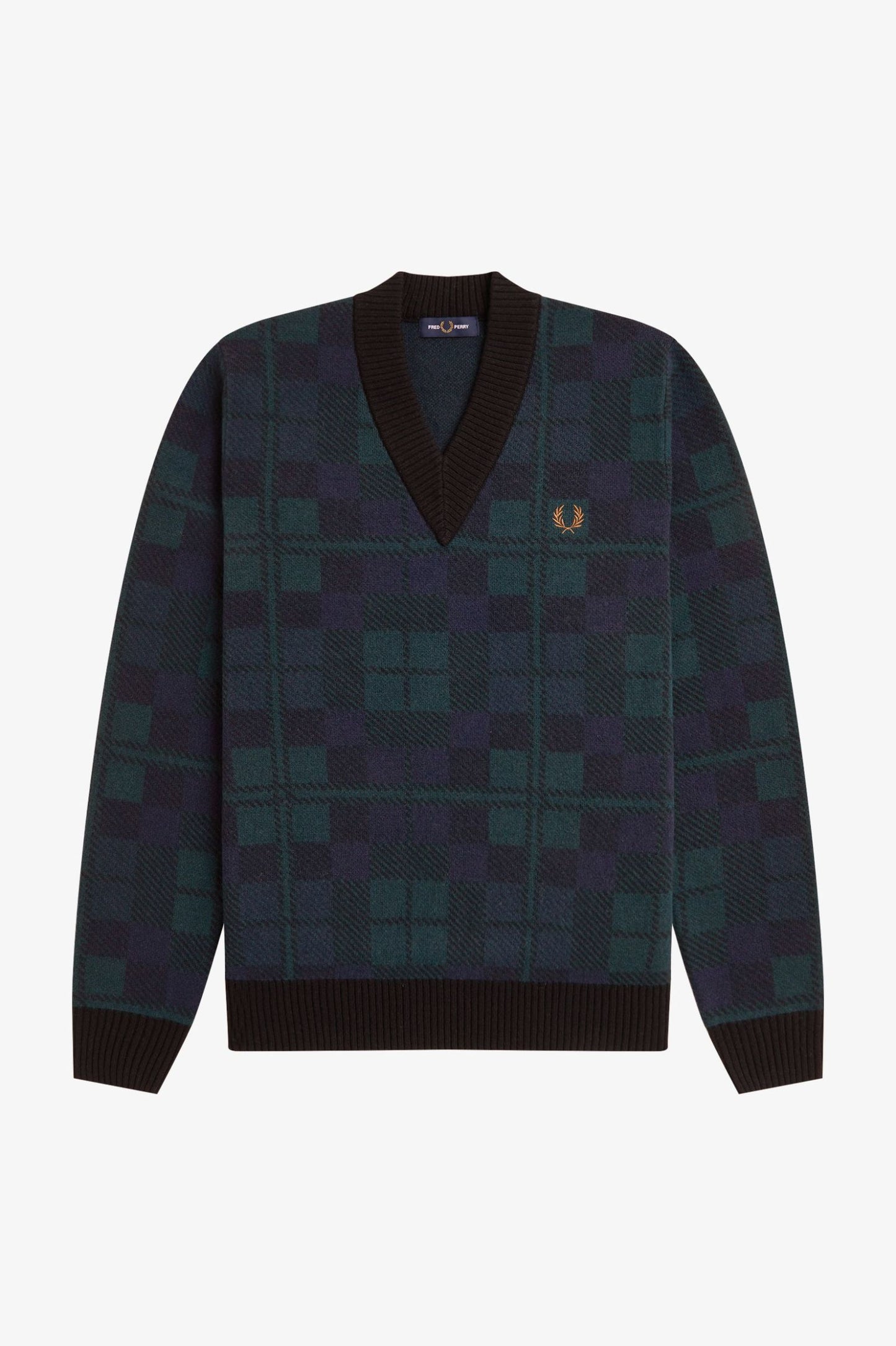 FRED PERRY Camisola com padrão tartan black watch - CARISMAstore