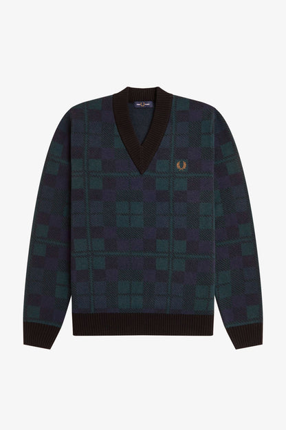 FRED PERRY Camisola com padrão tartan black watch - CARISMAstore