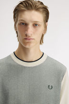 FRED PERRY T-shirt em malha com losangos tónica