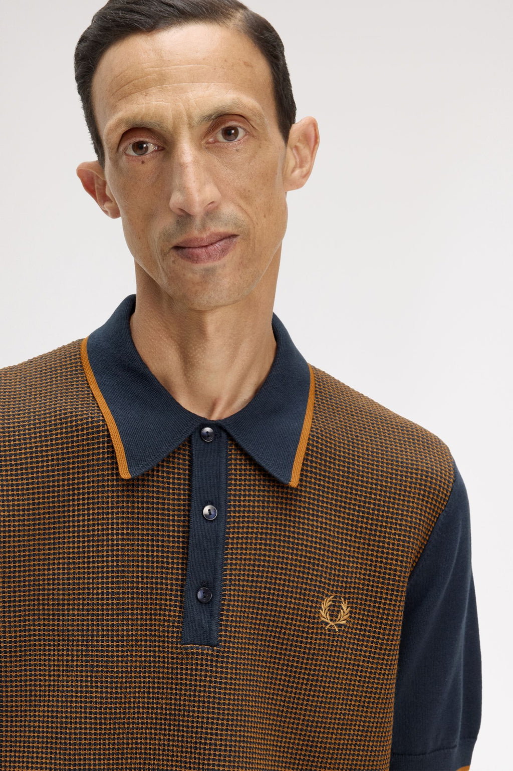 FRED PERRY Polo em malha com losangos tónico
