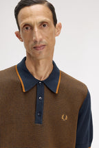 FRED PERRY Polo em malha com losangos tónico