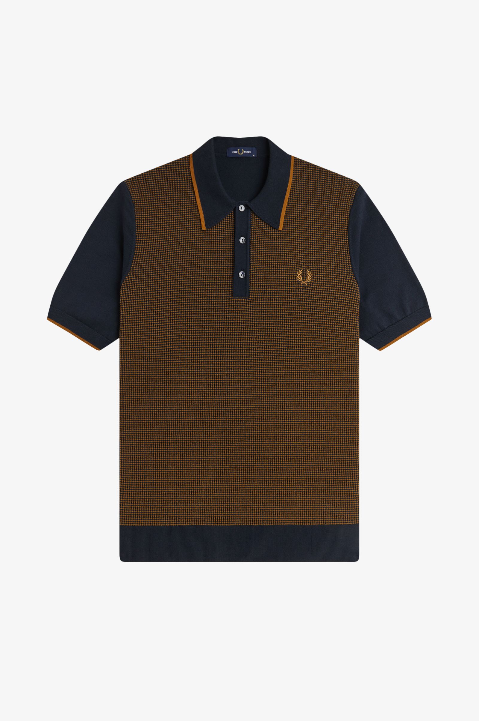 FRED PERRY Polo em malha com losangos tónico