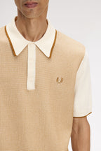 FRED PERRY Polo em malha com losangos tónico