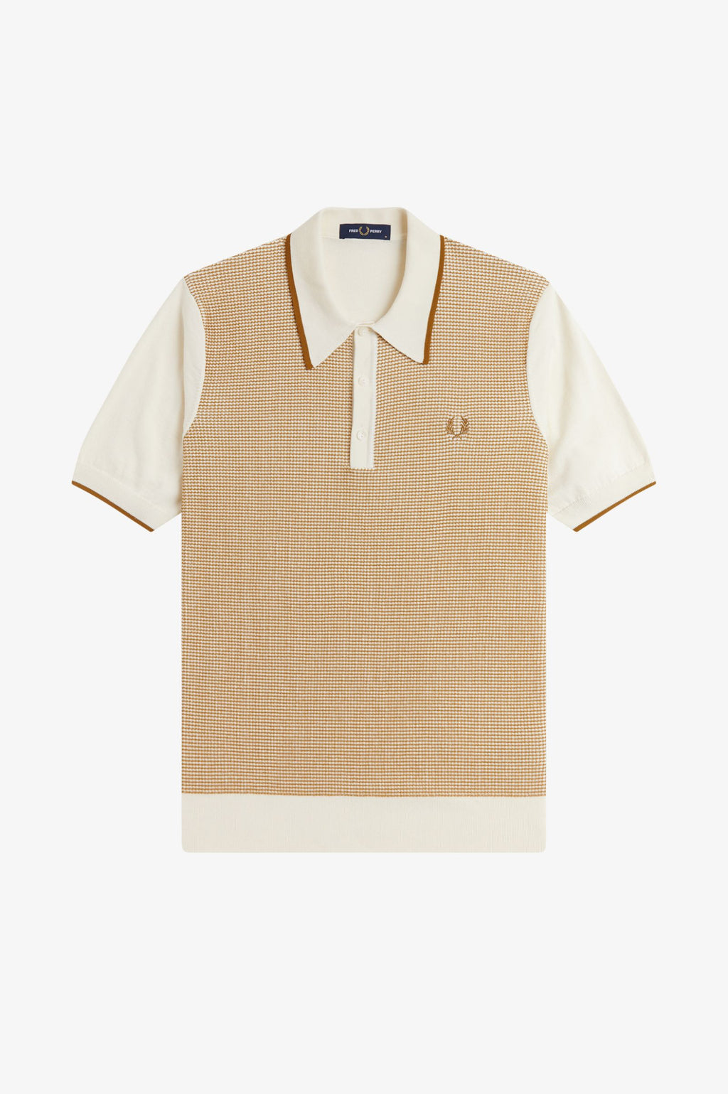 FRED PERRY Polo em malha com losangos tónico