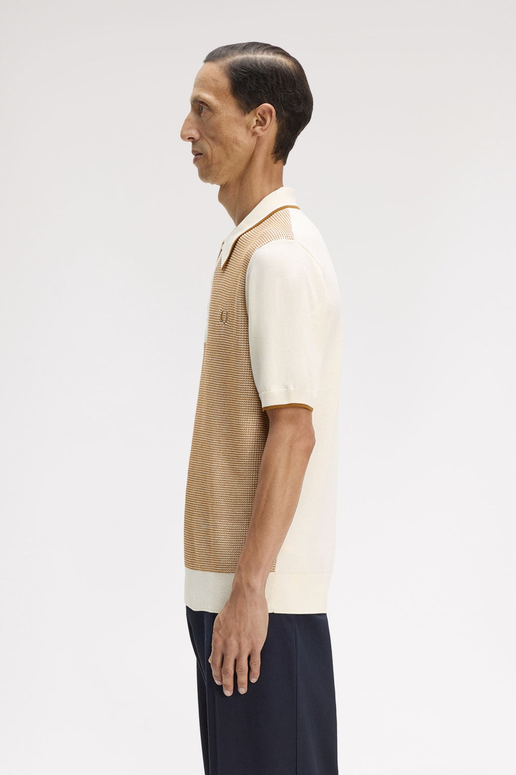 FRED PERRY Polo em malha com losangos tónico