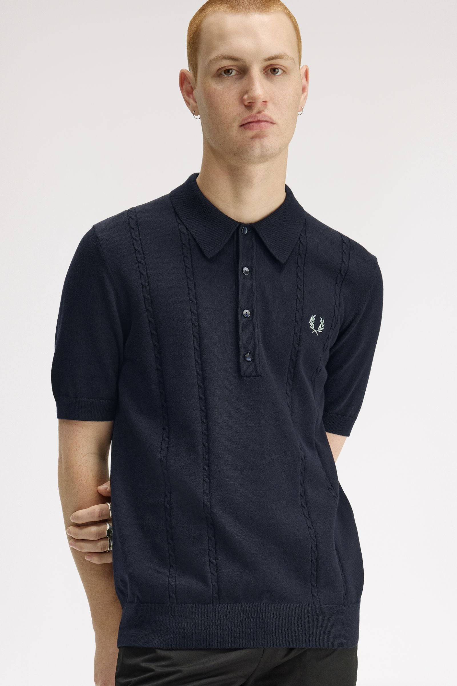 FRED PERRY Polo em malha entrançada